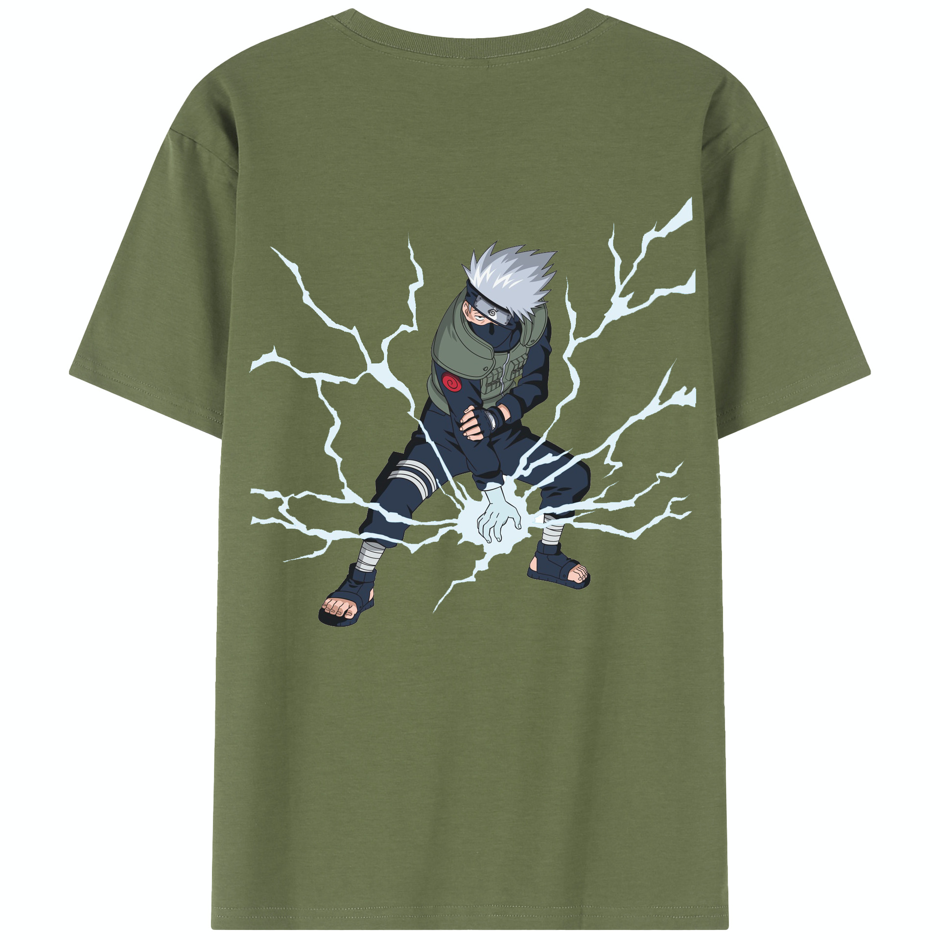 （画像用） NARUTO -ナルト- はたけ カカシ Hatake Kakashi 綿100％半袖Tシャツ（背面プリント）